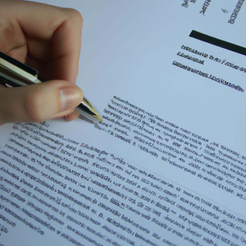 Person signing lease agreement document