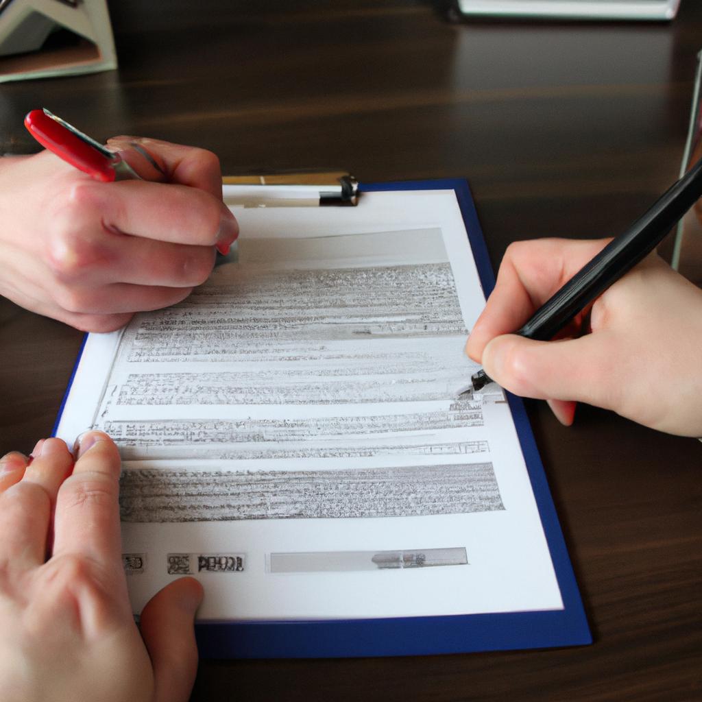 Person signing rental property contract